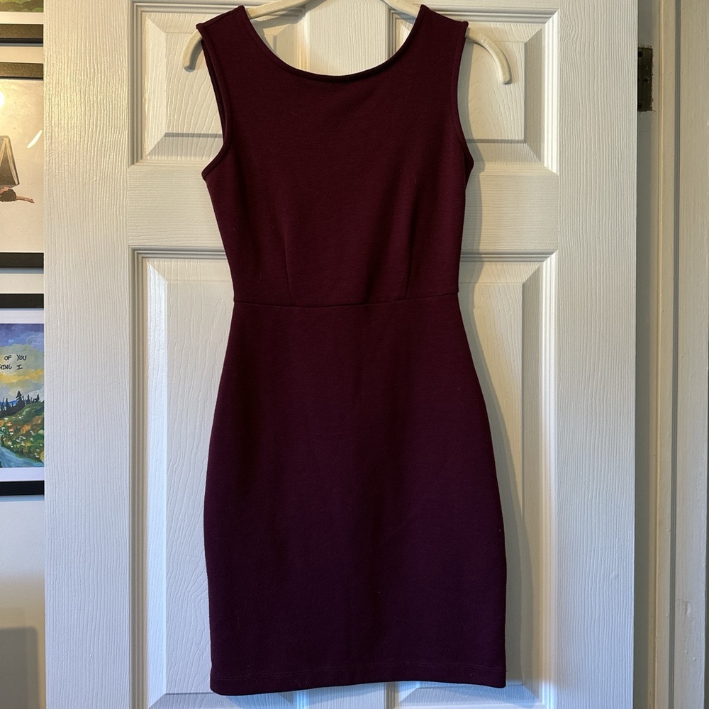 Maroon Bodycon Mini Dress